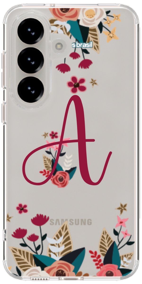Capinha para Celular Flores com a Inicial