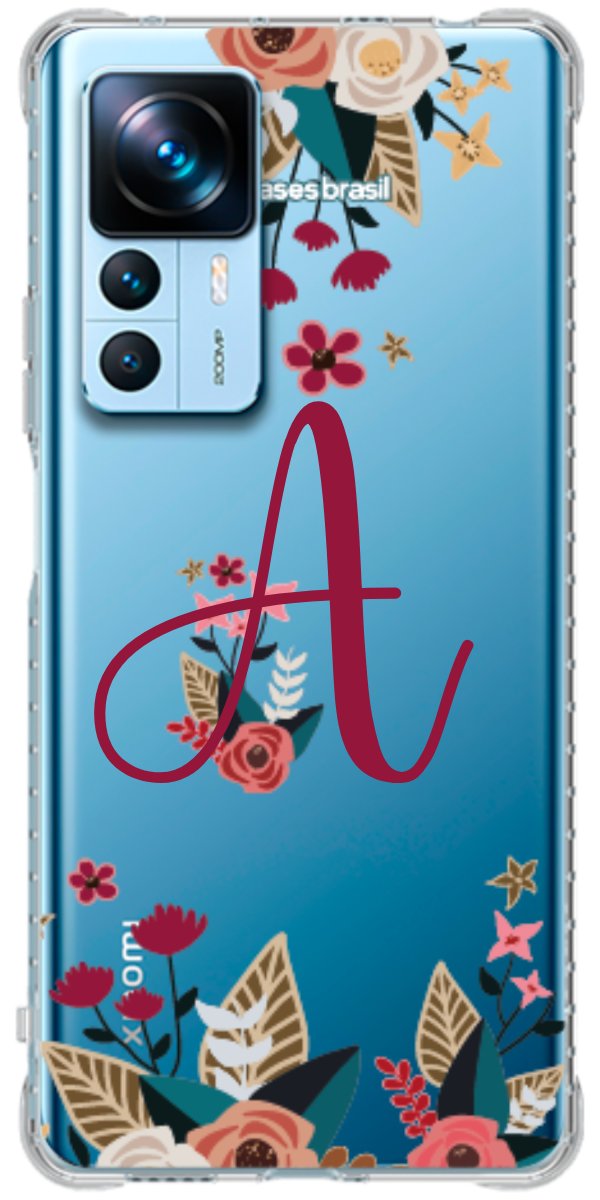 Capinha para Celular Flores com a Inicial