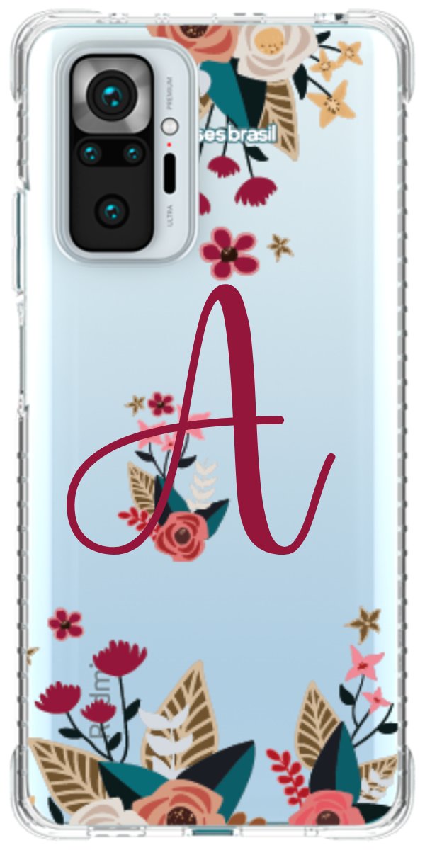 Capinha para Celular Flores com a Inicial