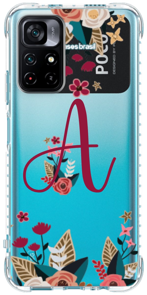 Capinha para Celular Flores com a Inicial