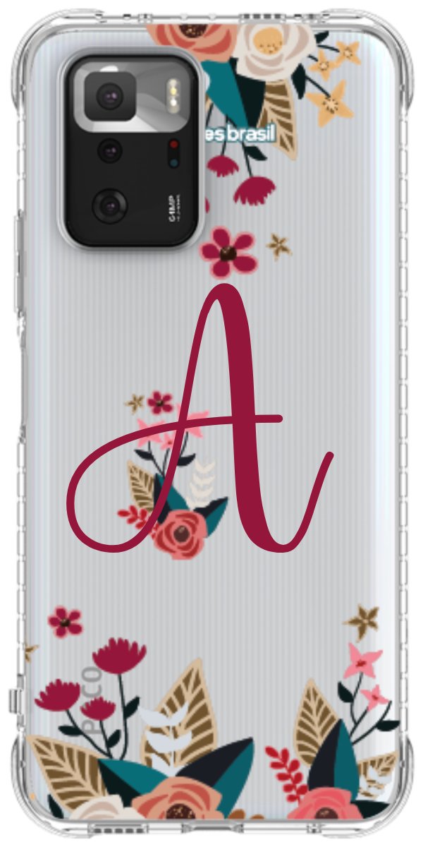 Capinha para Celular Flores com a Inicial