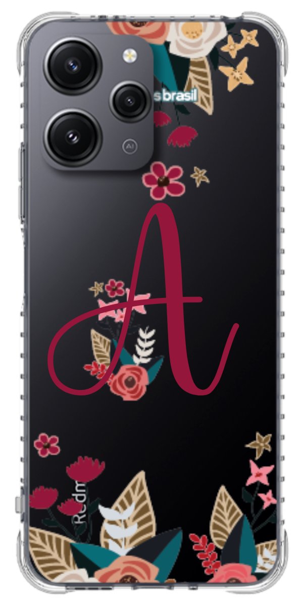 Capinha para Celular Flores com a Inicial
