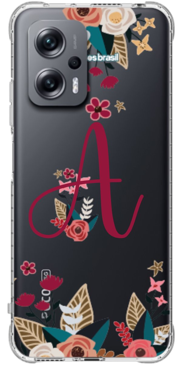 Capinha para Celular Flores com a Inicial