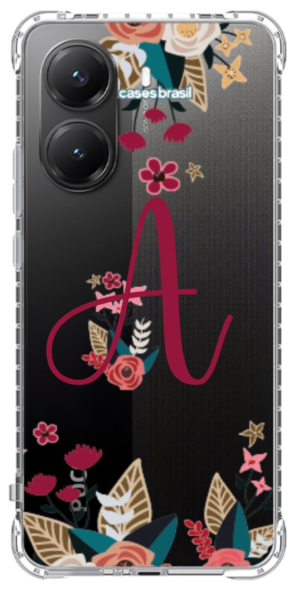 Capinha para Celular Flores com a Inicial