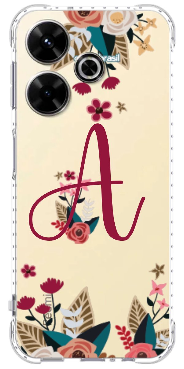 Capinha para Celular Flores com a Inicial