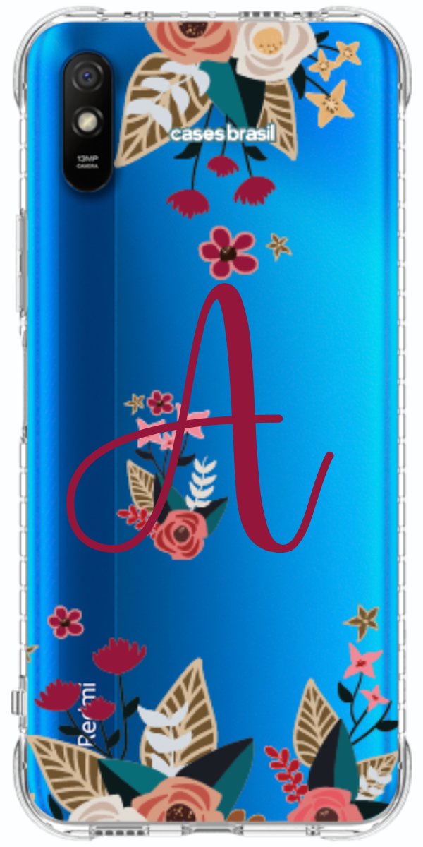 Capinha para Celular Flores com a Inicial