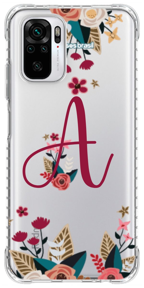 Capinha para Celular Flores com a Inicial