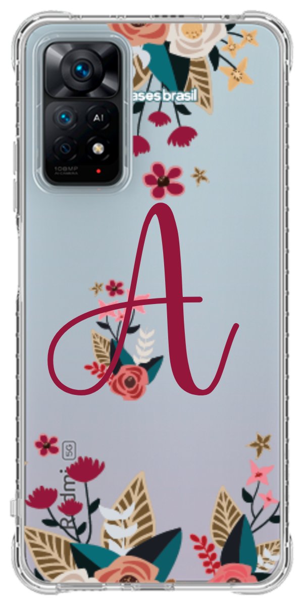 Capinha para Celular Flores com a Inicial