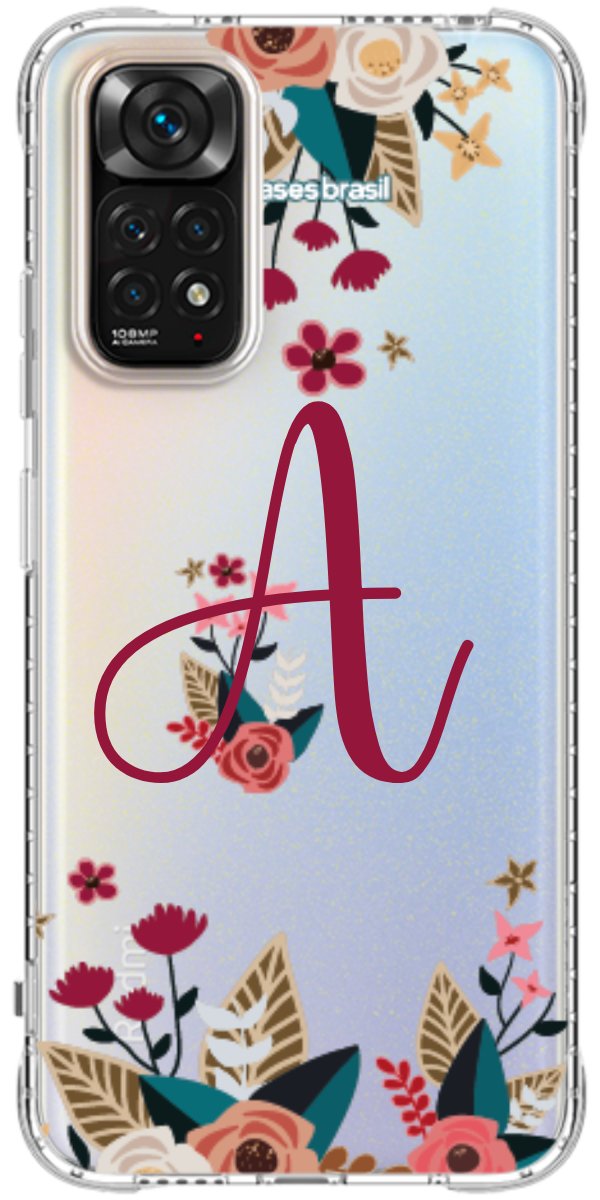 Capinha para Celular Flores com a Inicial