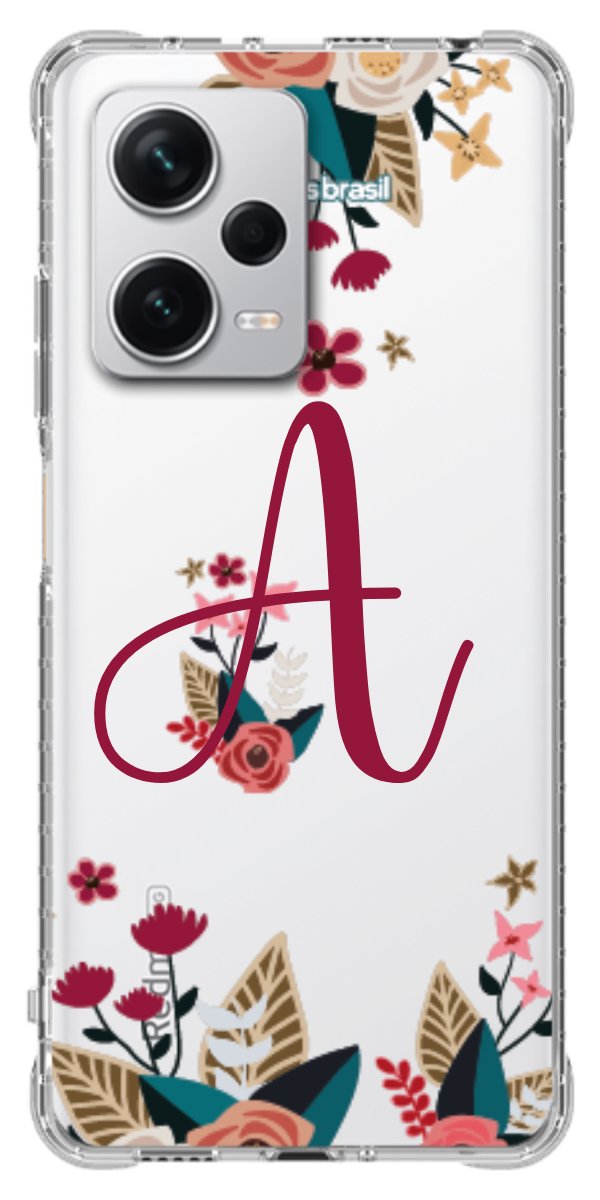 Capinha para Celular Flores com a Inicial