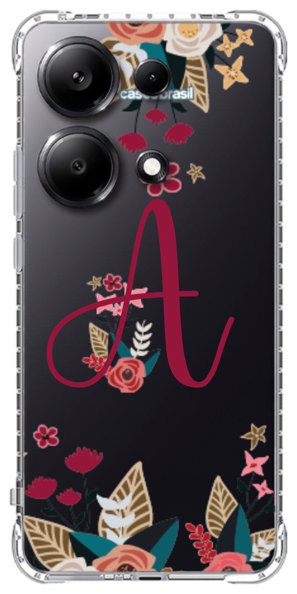 Capinha para Celular Flores com a Inicial