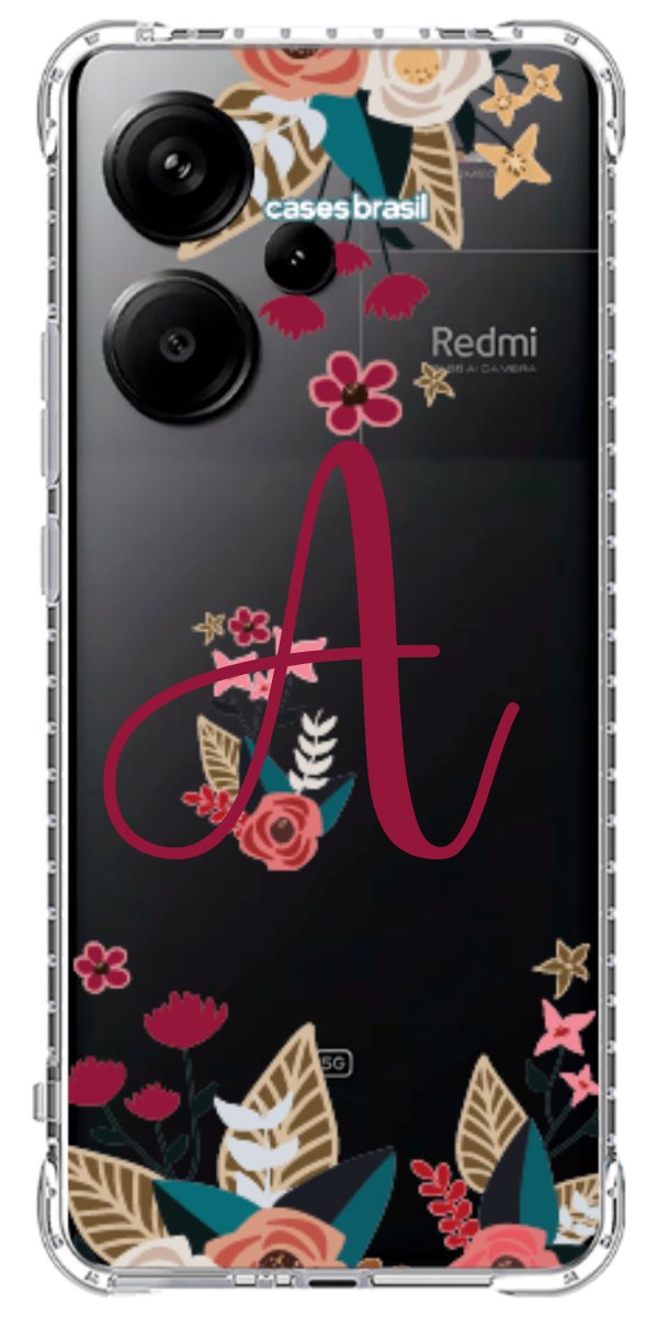 Capinha para Celular Flores com a Inicial
