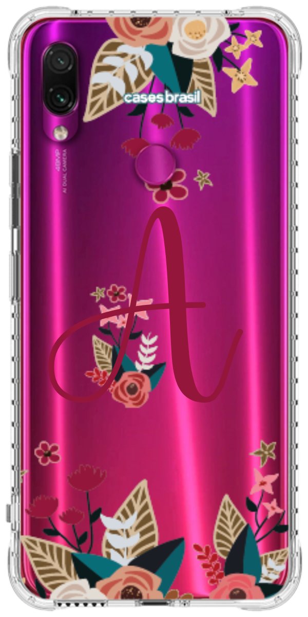 Capinha para Celular Flores com a Inicial