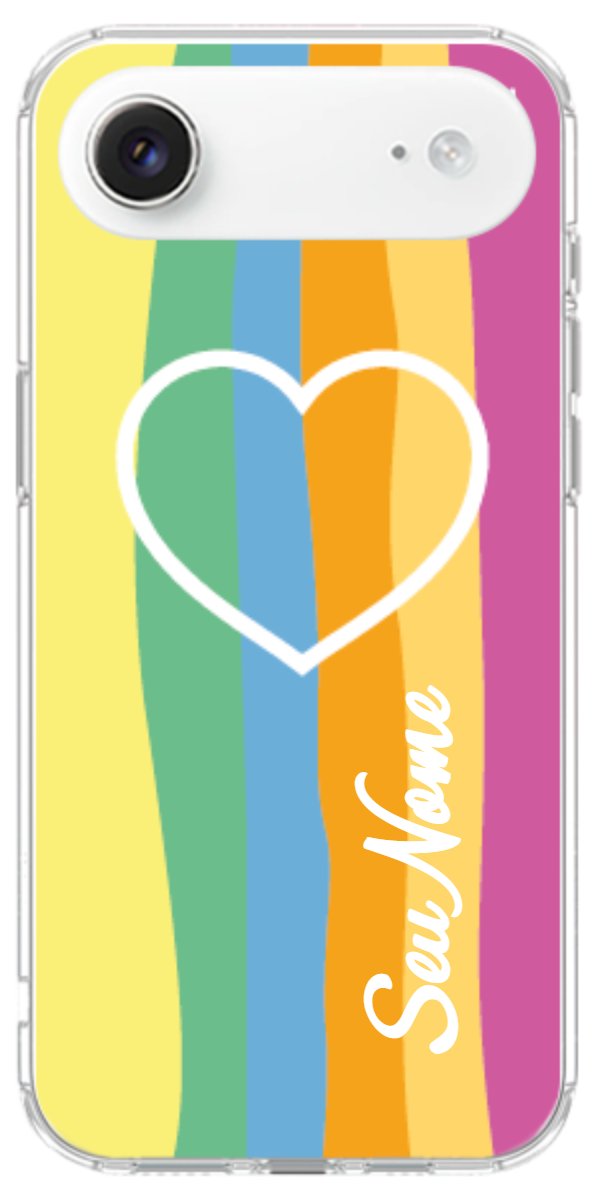 Capinha para Celular Coração delicado Arco-íris Vertical