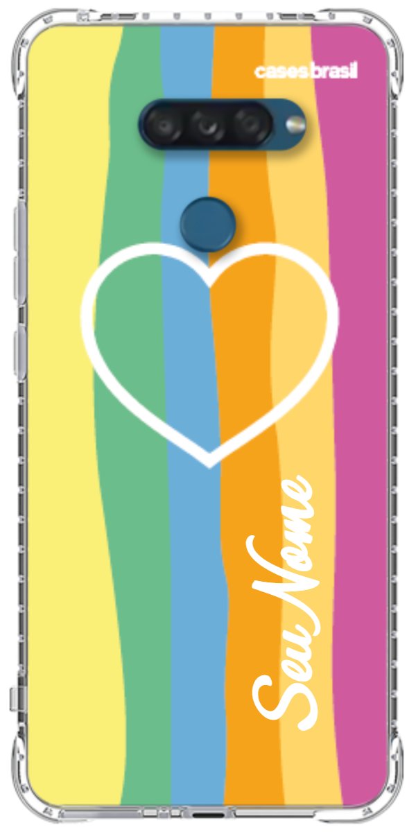 Capinha para Celular Coração delicado Arco-íris Vertical