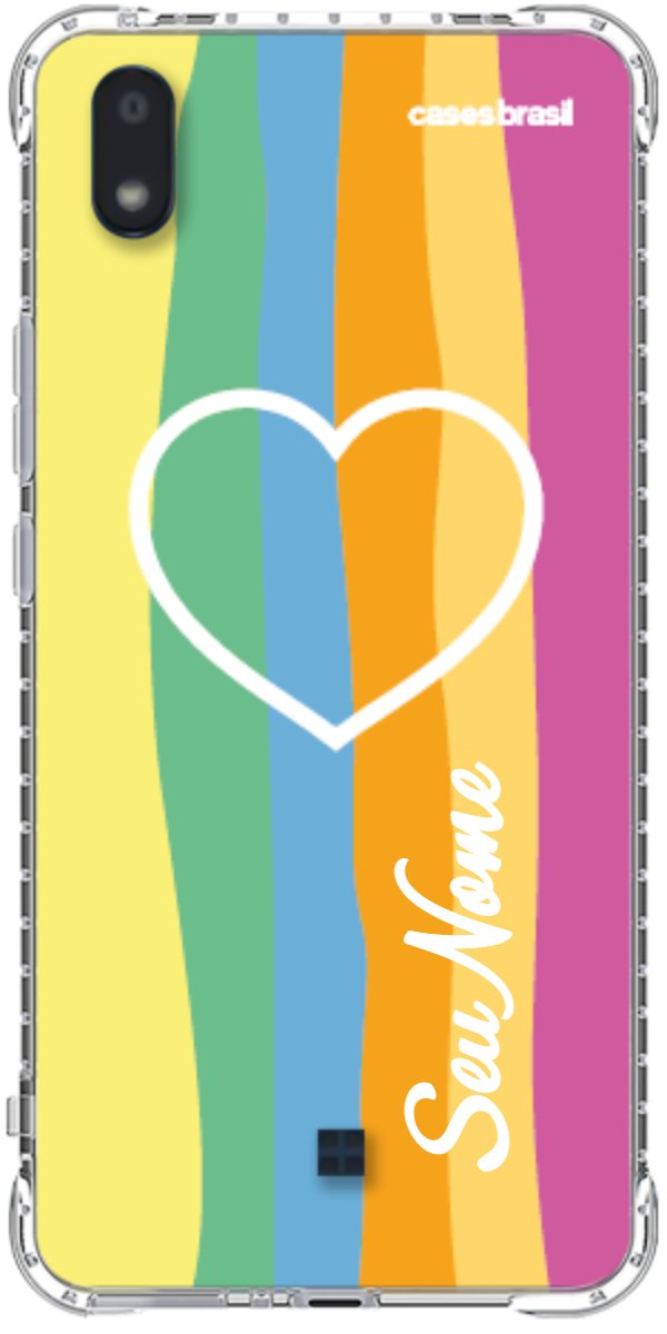 Capinha para Celular Coração delicado Arco-íris Vertical