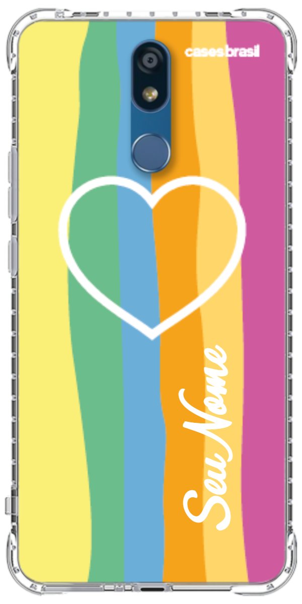 Capinha para Celular Coração delicado Arco-íris Vertical