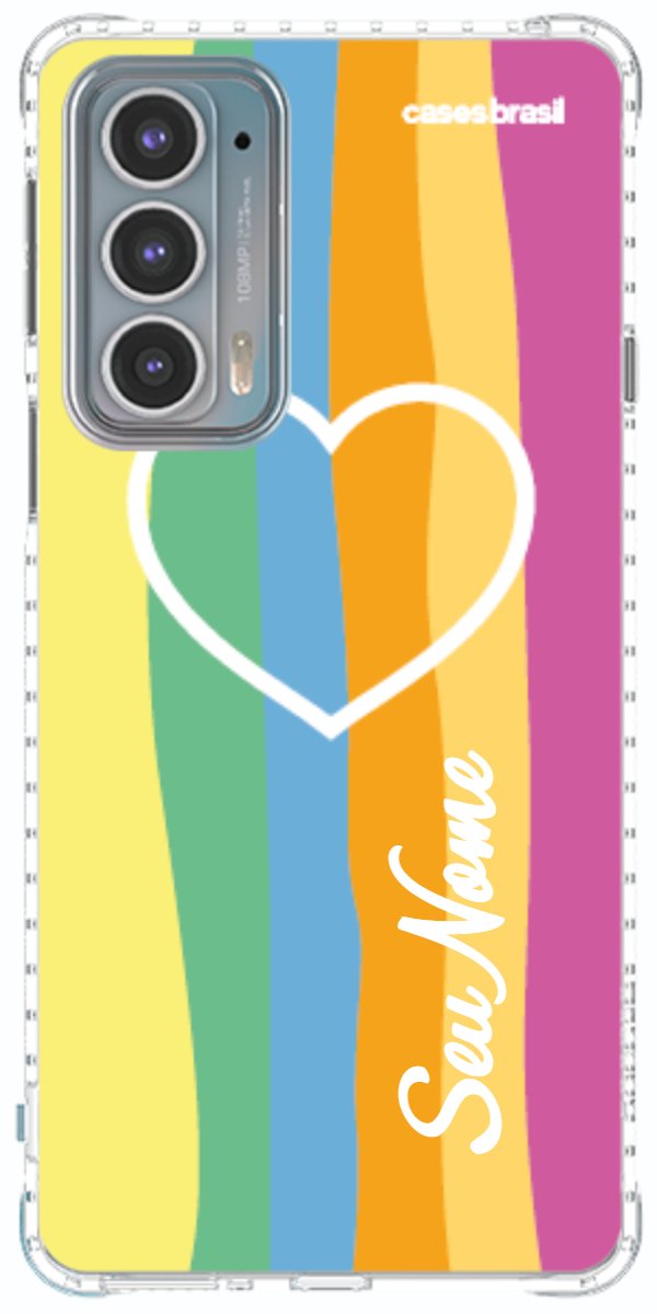 Capinha para Celular Coração delicado Arco-íris Vertical