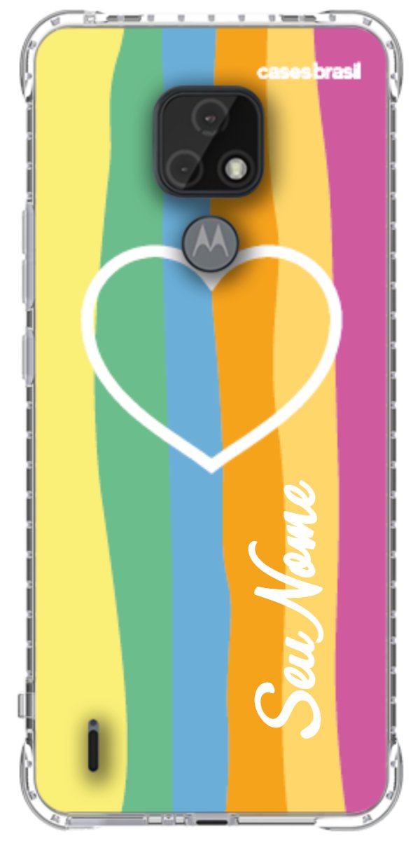 Capinha para Celular Coração delicado Arco-íris Vertical