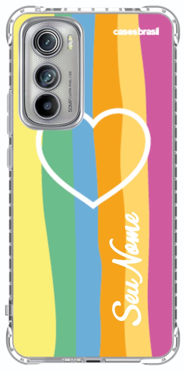 Capinha para Celular Coração delicado Arco-íris Vertical