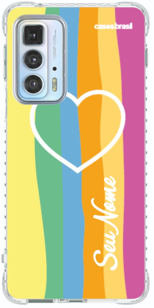 Capinha para Celular Coração delicado Arco-íris Vertical