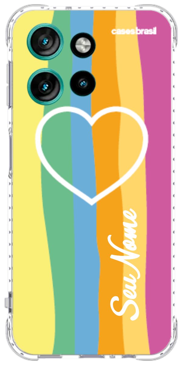 Capinha para Celular Coração delicado Arco-íris Vertical