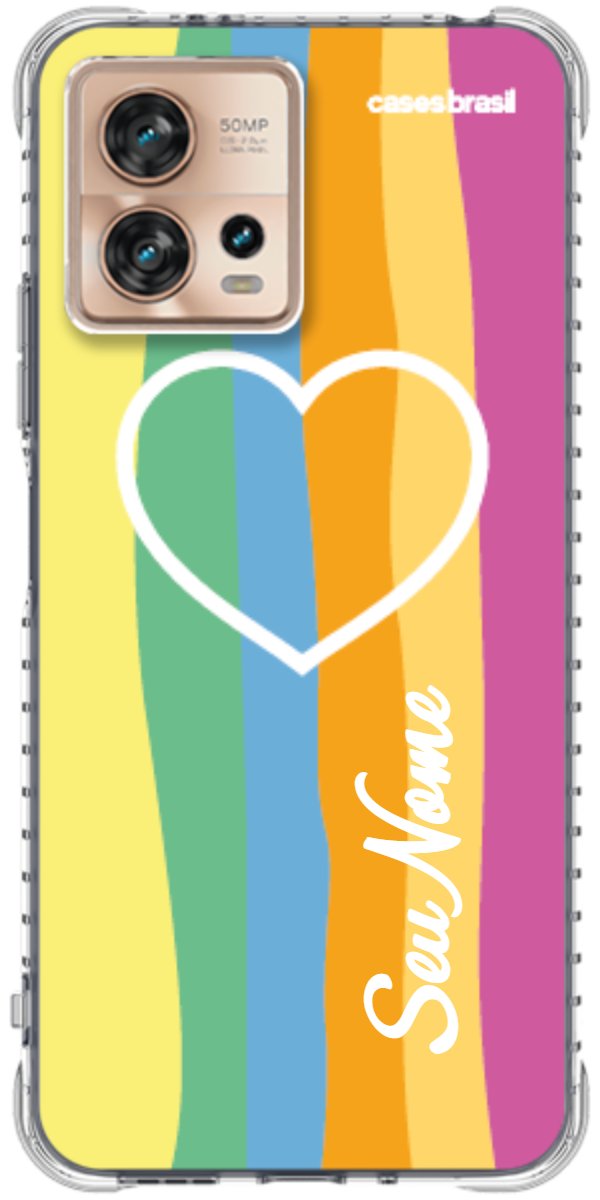Capinha para Celular Coração delicado Arco-íris Vertical