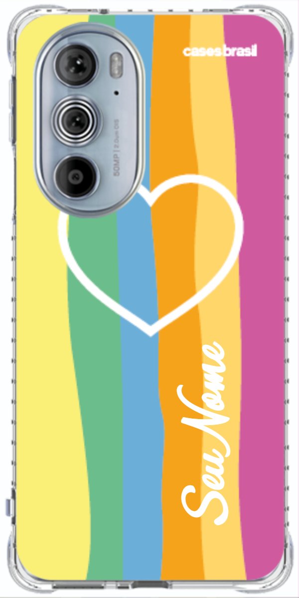 Capinha para Celular Coração delicado Arco-íris Vertical