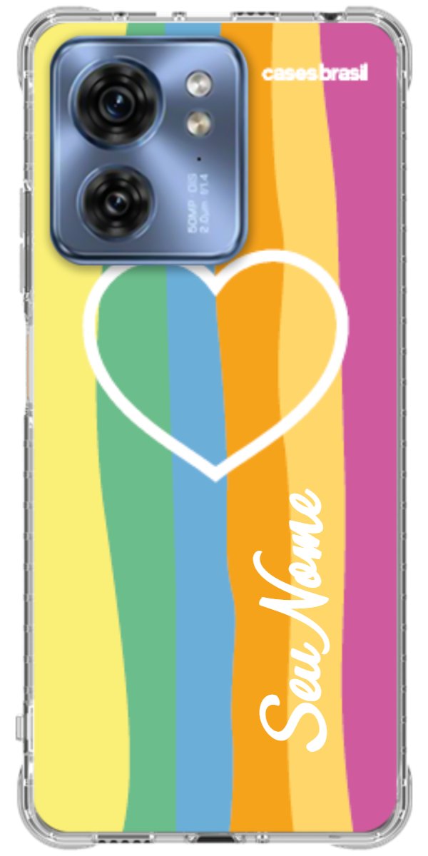 Capinha para Celular Coração delicado Arco-íris Vertical