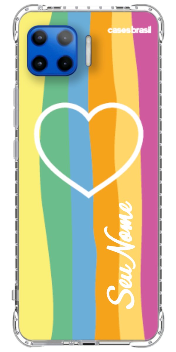 Capinha para Celular Coração delicado Arco-íris Vertical