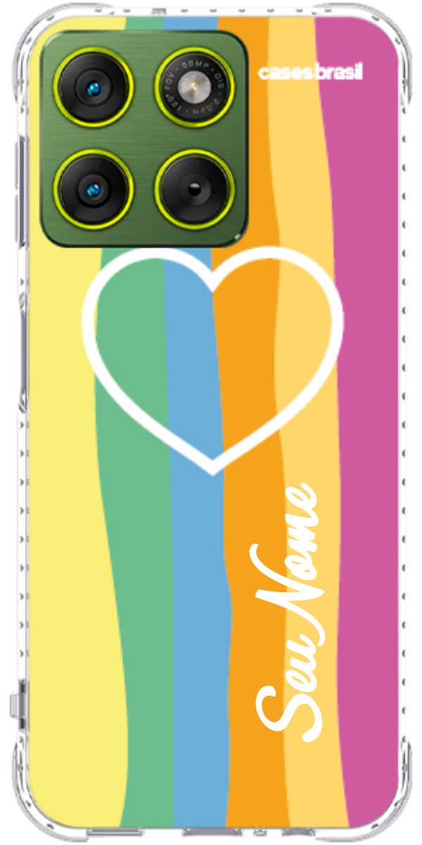 Capinha para Celular Coração delicado Arco-íris Vertical