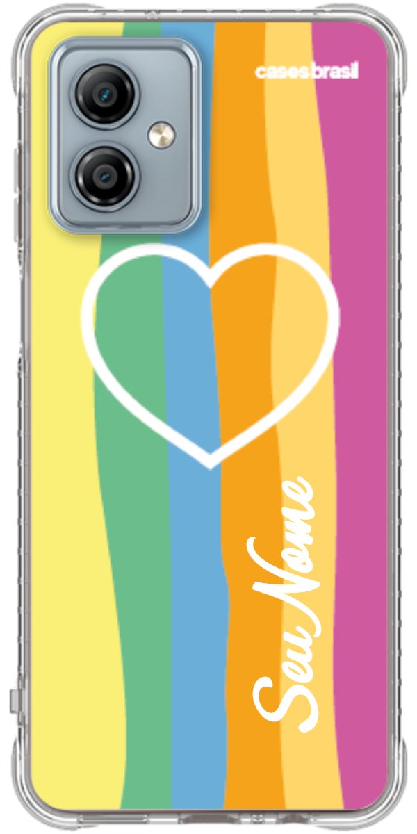 Capinha para Celular Coração delicado Arco-íris Vertical
