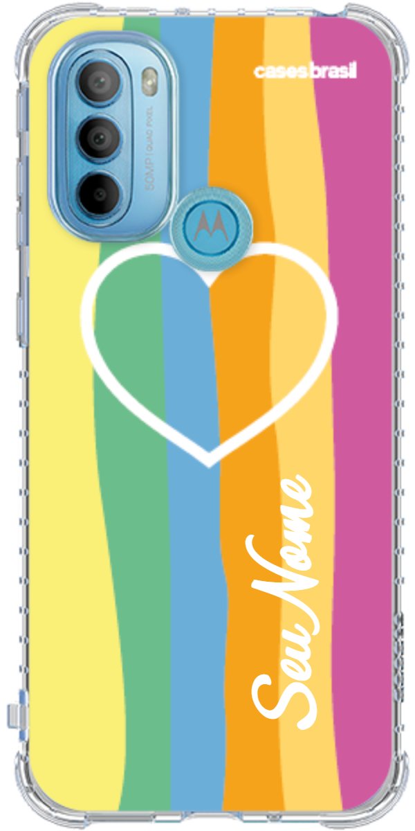 Capinha para Celular Coração delicado Arco-íris Vertical