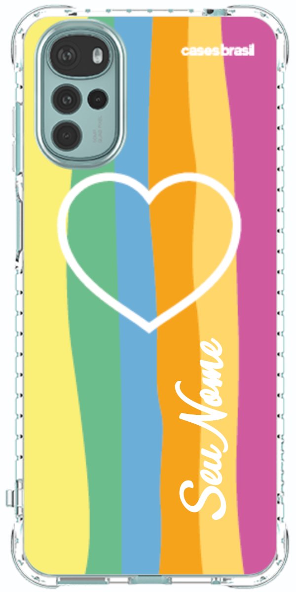 Capinha para Celular Coração delicado Arco-íris Vertical