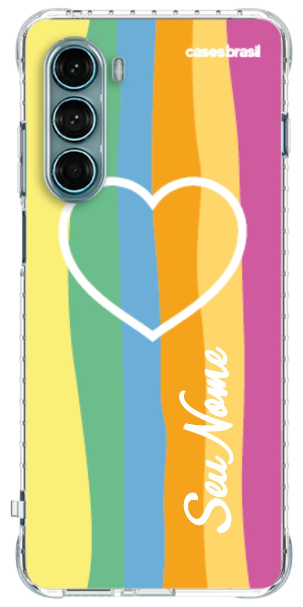 Capinha para Celular Coração delicado Arco-íris Vertical