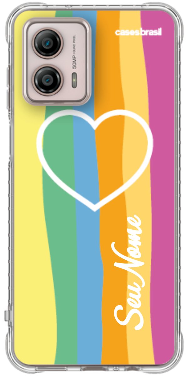 Capinha para Celular Coração delicado Arco-íris Vertical
