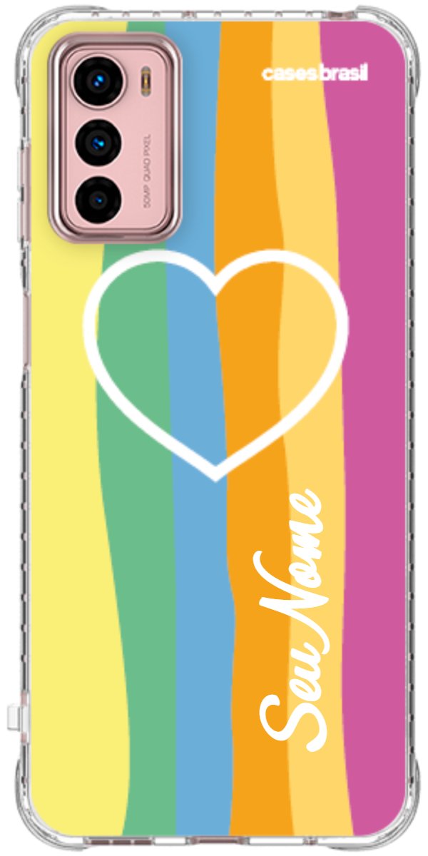 Capinha para Celular Coração delicado Arco-íris Vertical