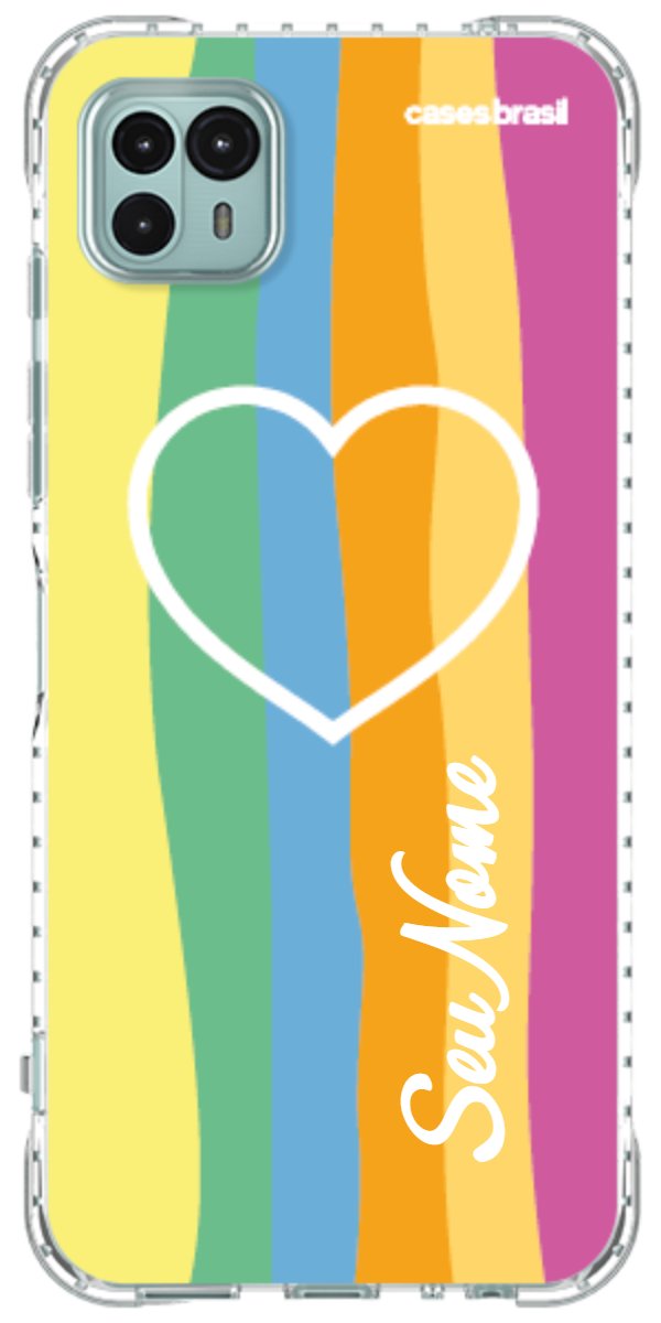 Capinha para Celular Coração delicado Arco-íris Vertical