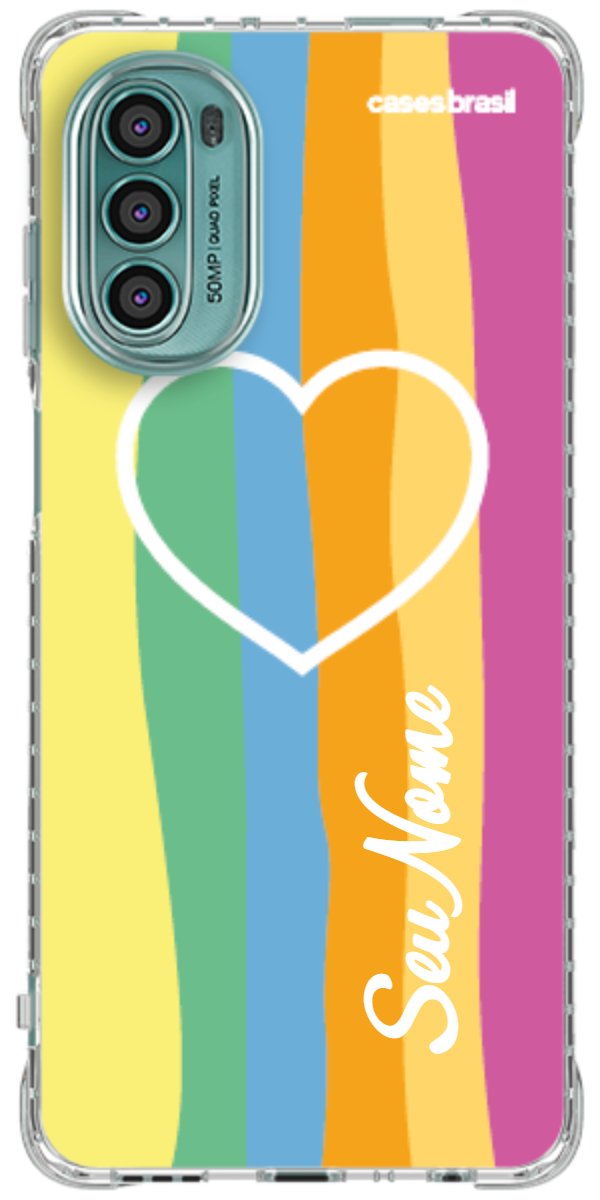 Capinha para Celular Coração delicado Arco-íris Vertical