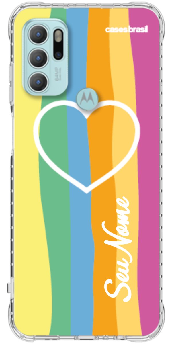 Capinha para Celular Coração delicado Arco-íris Vertical