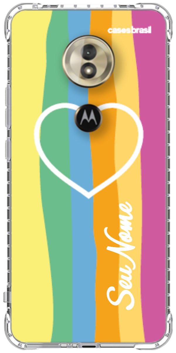 Capinha para Celular Coração delicado Arco-íris Vertical