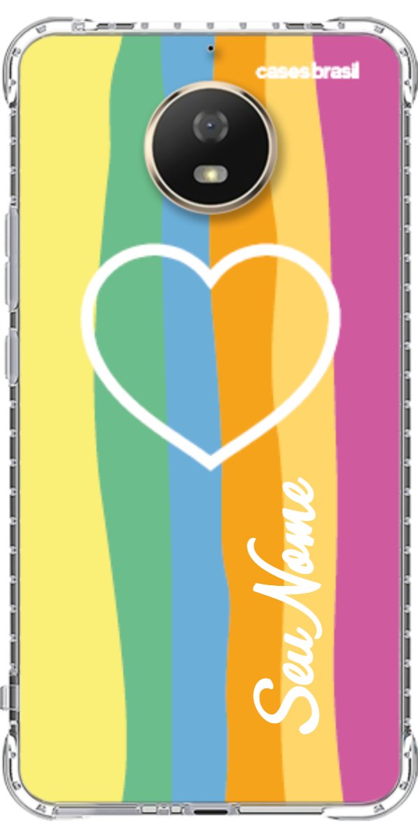 Capinha para Celular Coração delicado Arco-íris Vertical