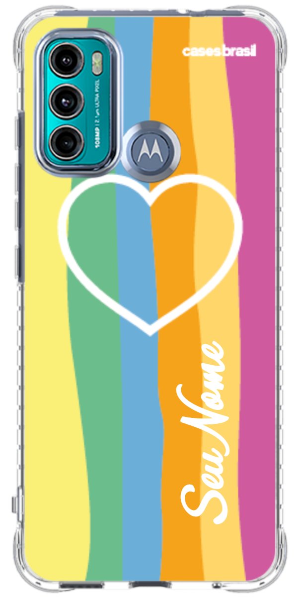 Capinha para Celular Coração delicado Arco-íris Vertical
