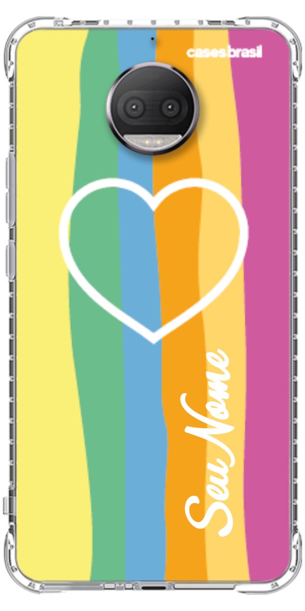 Capinha para Celular Coração delicado Arco-íris Vertical