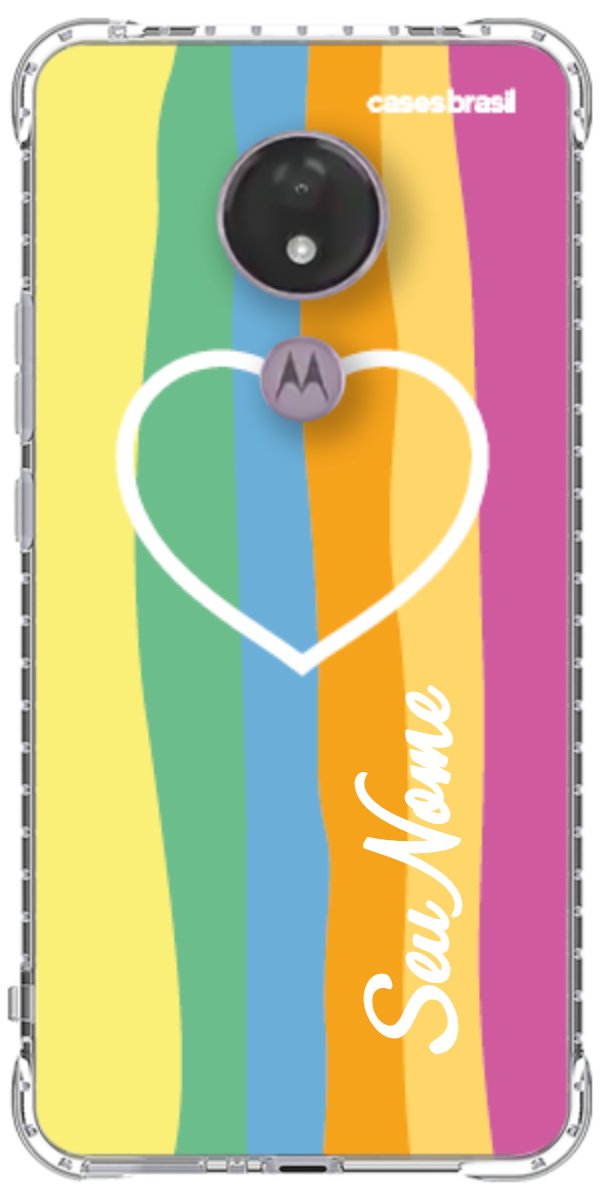 Capinha para Celular Coração delicado Arco-íris Vertical
