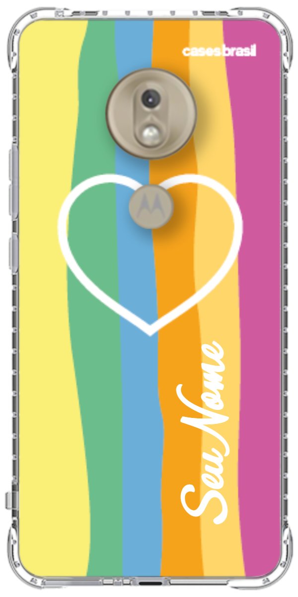 Capinha para Celular Coração delicado Arco-íris Vertical