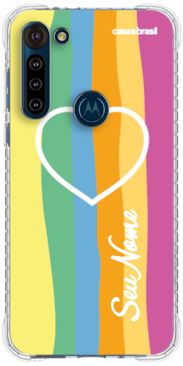 Capinha para Celular Coração delicado Arco-íris Vertical