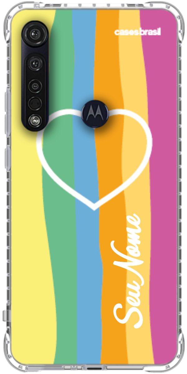 Capinha para Celular Coração delicado Arco-íris Vertical