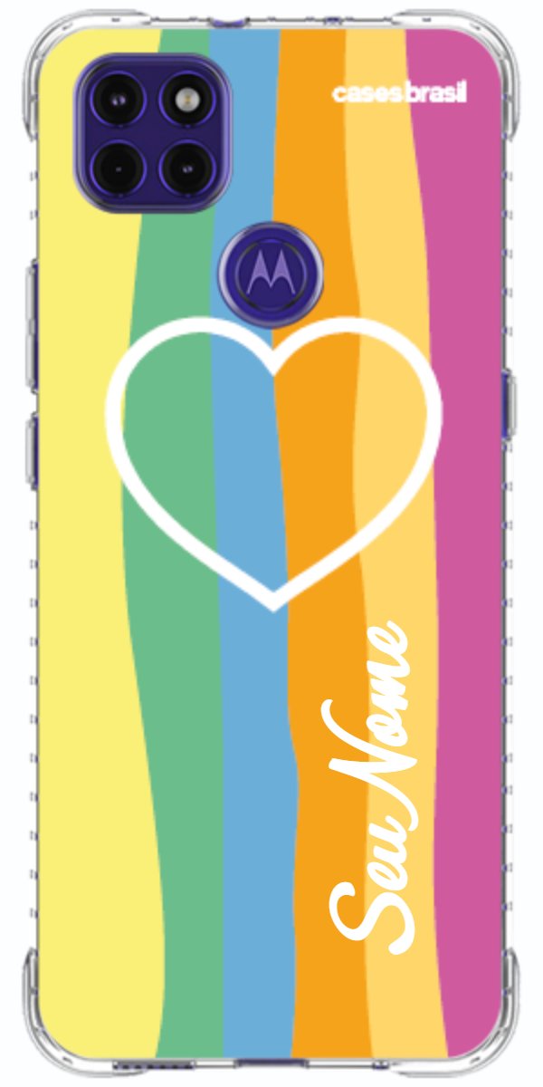Capinha para Celular Coração delicado Arco-íris Vertical