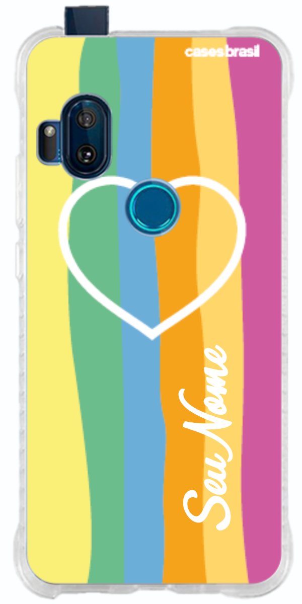 Capinha para Celular Coração delicado Arco-íris Vertical